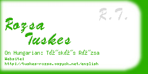 rozsa tuskes business card